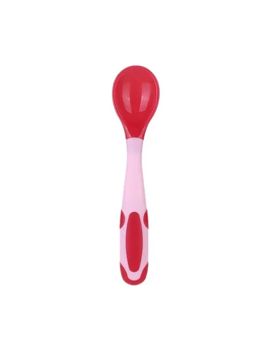 Гибкая ложка для детского питания, Розовая Spoon, розовый