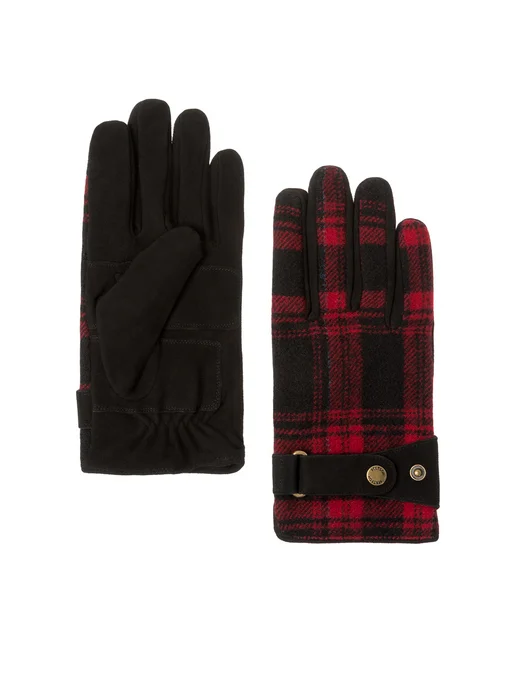 Stetson Перчатки 9497232 GLOVES GOAT SUEDE SHADOW PLAID, красный