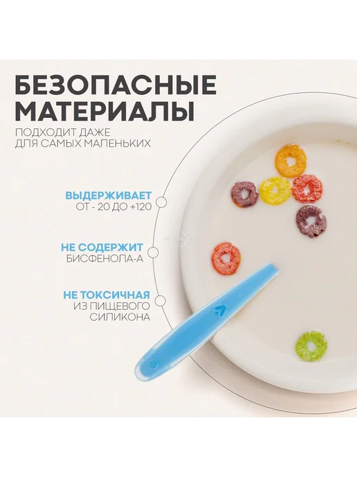 Силиконовые ложки для прикорма 2 шт. голубые ложка_голуб, 2 шт, фото 2
