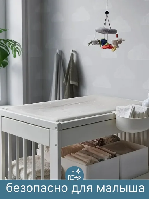 IKEA Чехол для пеленальной доски белый VADRA, 74x48 см, 2 шт, фото 4