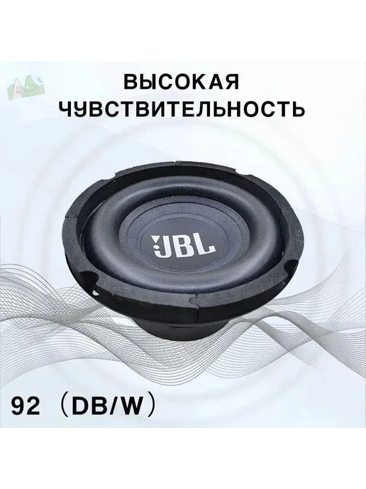 Автосабвуфер 6.5 дюйм. Черный матовый, черный