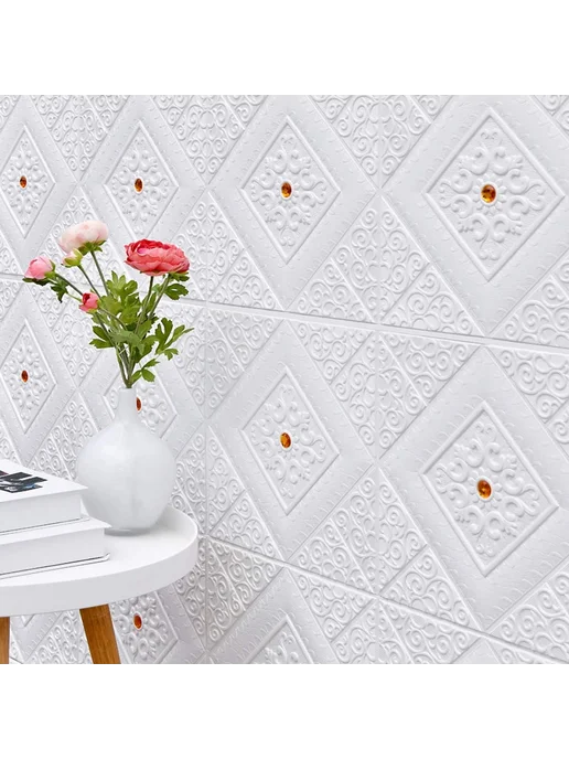 Плитка потолочная 70x70см бел розов, 70x70 см, 10 шт