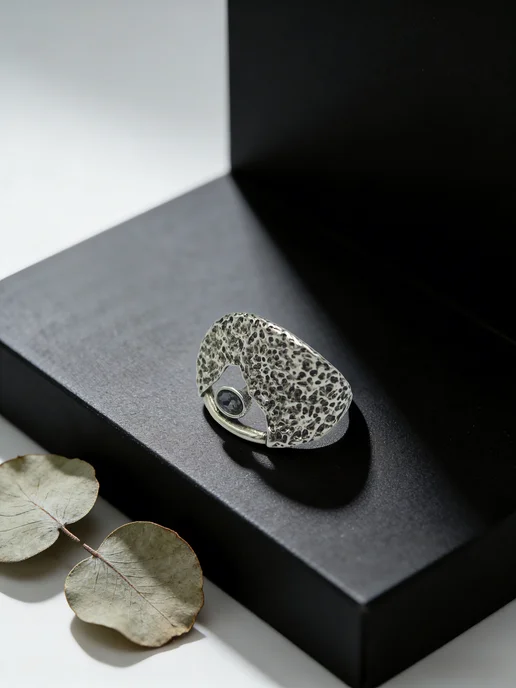 Lerua Кольцо Леруа с камнем, медное, стильное и модное, серый, фото 6