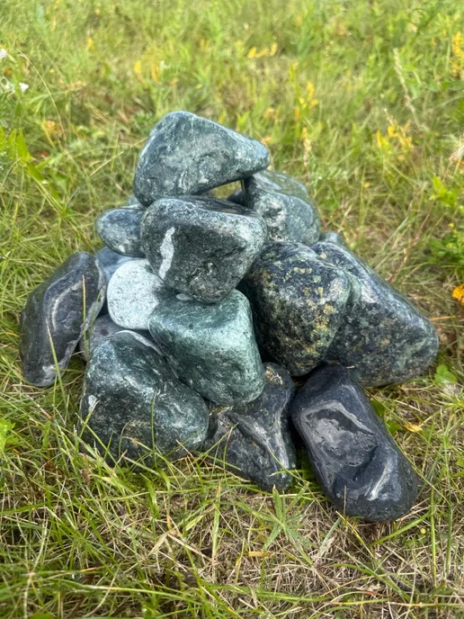 УРАЛЬСКИЙ МАЛАХИТ Змеевик для бани 15 кг, шлифованный, 70-150 мм, 15 кг, фото 4