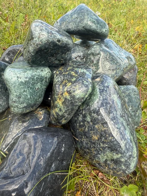 УРАЛЬСКИЙ МАЛАХИТ Змеевик для бани 15 кг, шлифованный, 70-150 мм, 15 кг, фото 5