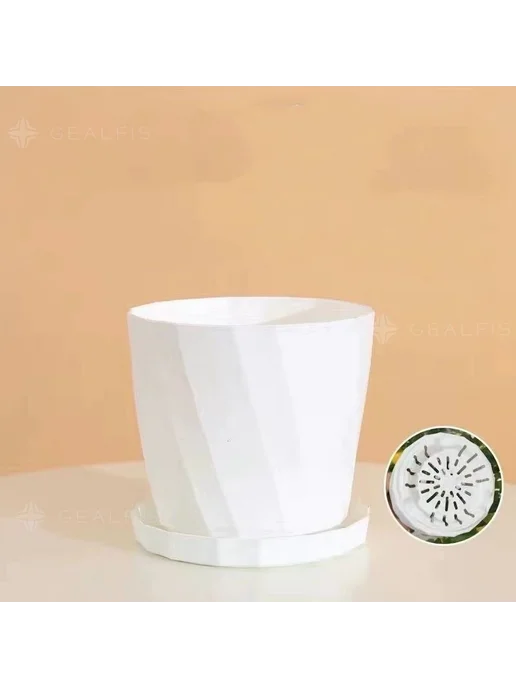 Горшок для цветов, 1 л 13х14х13 см, белый, 13x14x13 см, 1 л, фото 4