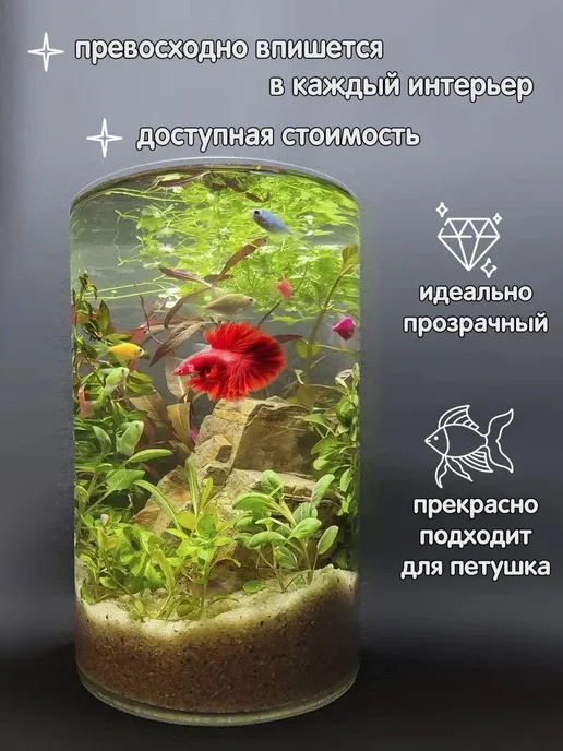 Аквариум круглый высокий 8,5 л, 8,5 л, фото 2