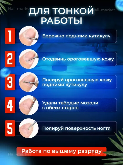 Nail-beauty Набор фрез для маникюра и педикюра, синий, фото 3