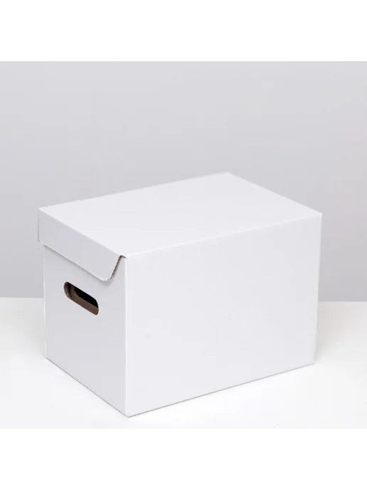 Yamle Коробка картонная А4 белая 32,5x23,5x23,5 см, 32.5x23.5x23.5 см, фото 3