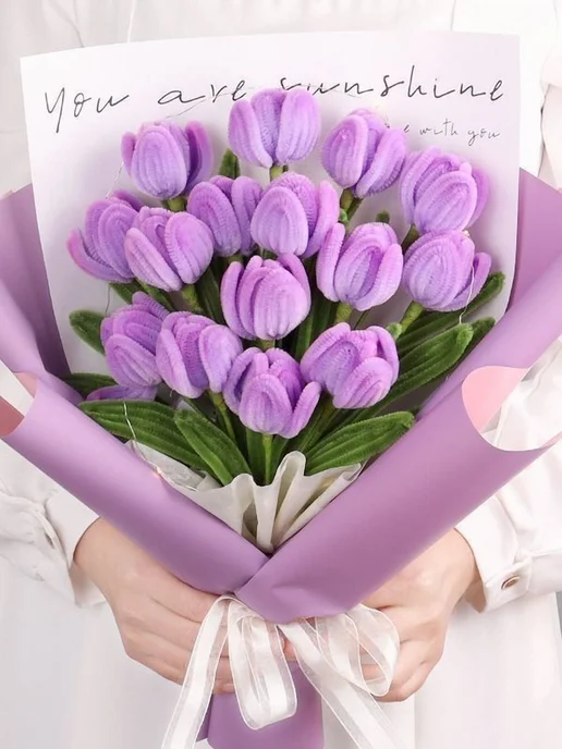 Синельная проволока Тюльпаны, фиолетовый 15 шт, 15 шт, фото 3