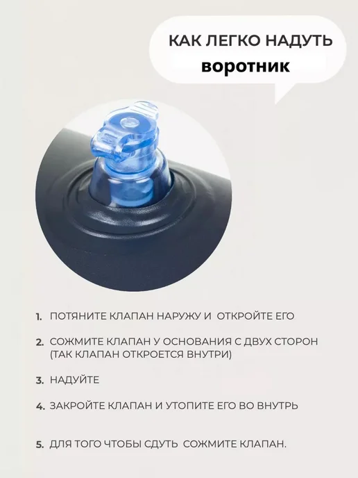 Воротник защитный надувной S, синий, синий, фото 2