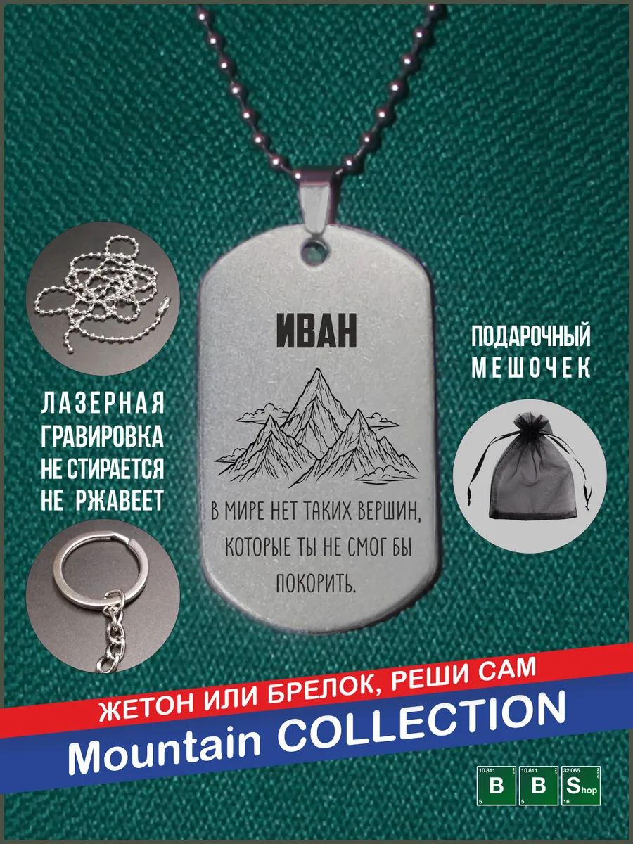 Брелок жетон мотивирующий с именем Иван