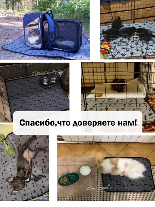 Многоразовая пеленка для животных голубая 700х500х5мм, вариант, фото 2