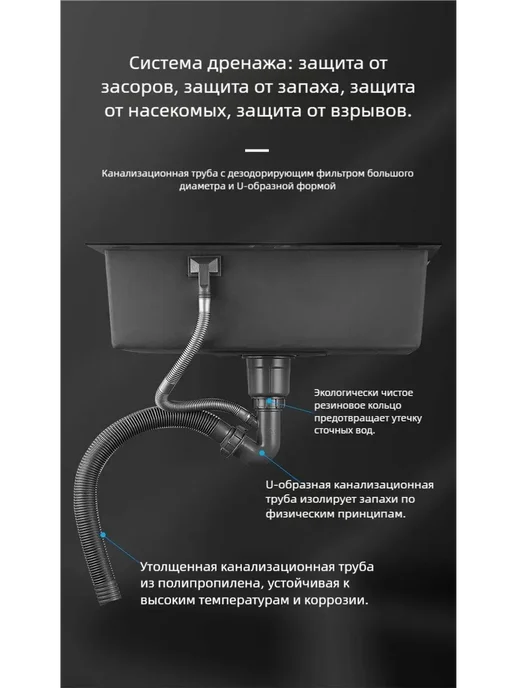 Мойка для кухни многофункциональная нержавейка врезная, серый, фото 4