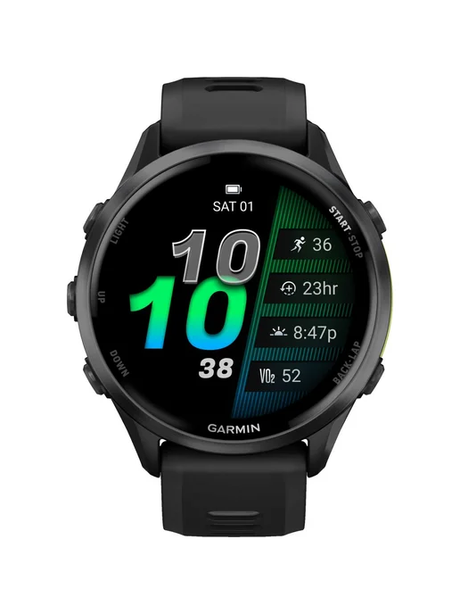 Garmin Часы Forerunner 970 – Carbon Gray DLC Titanium черные, черный, фото 3