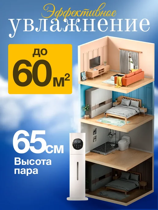 Functiona Увлажнитель воздуха большой напольный, белый, фото 4