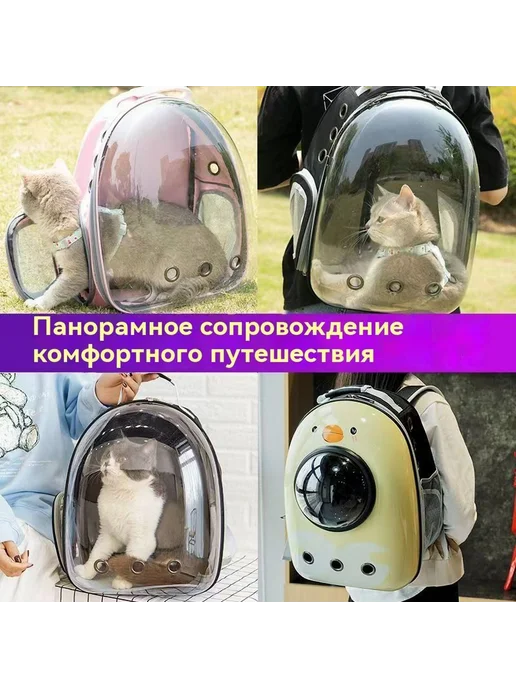 Рюкзак для животных прозрачный серый, серый, фото 4