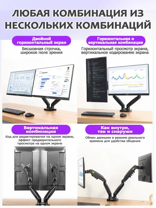 NB F160 кронштейн для двух мониторов, вариант, фото 6