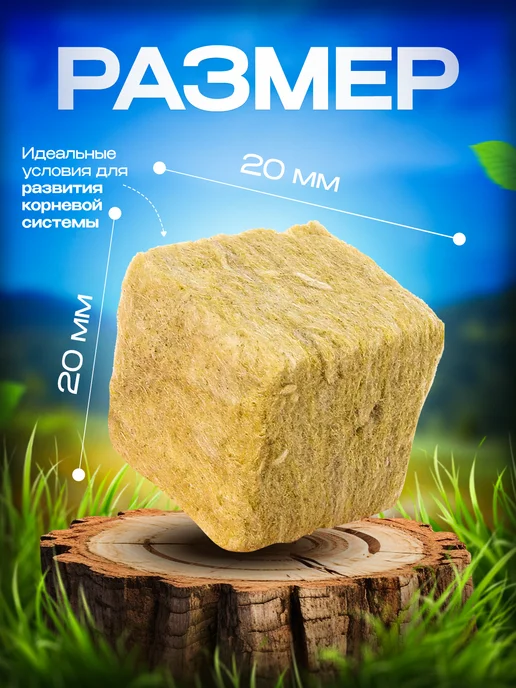 СтоРостков Пробки(кубики) минераловатные для проращивания семян 50шт, 50 шт, фото 2