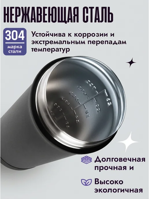 VOTTLER Шейкер металлический 700 мл для протеина, черный, стальной, 700 мл, фото 2