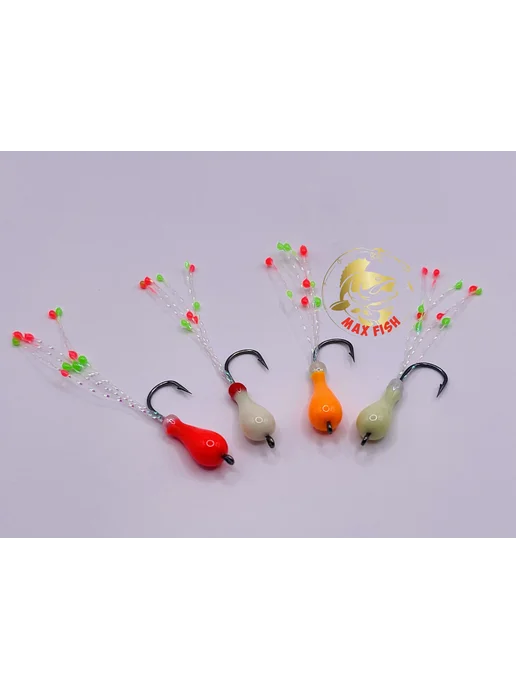 Max Fish Мормышки длительного свечения ручной работы Кальмар 4шт, 4 шт, фото 3