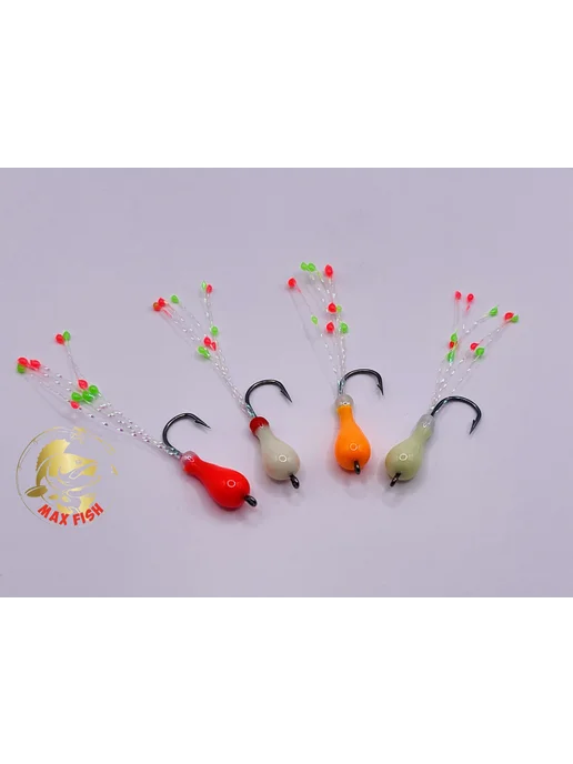 Max Fish Мормышки длительного свечения ручной работы Кальмар 4шт, 4 шт, фото 7