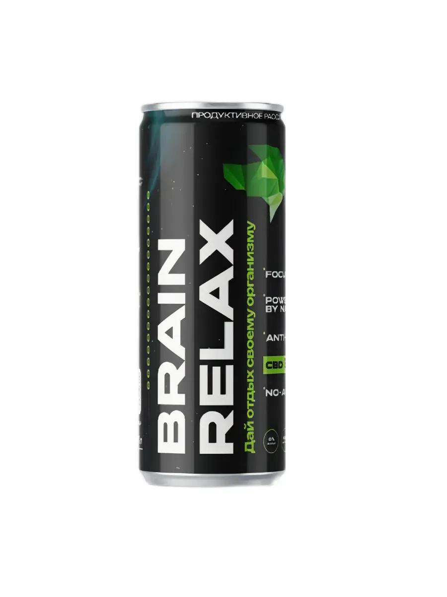 Brain Relax - газ. напиток с содержанием CBD 30 мг. 6 банок
