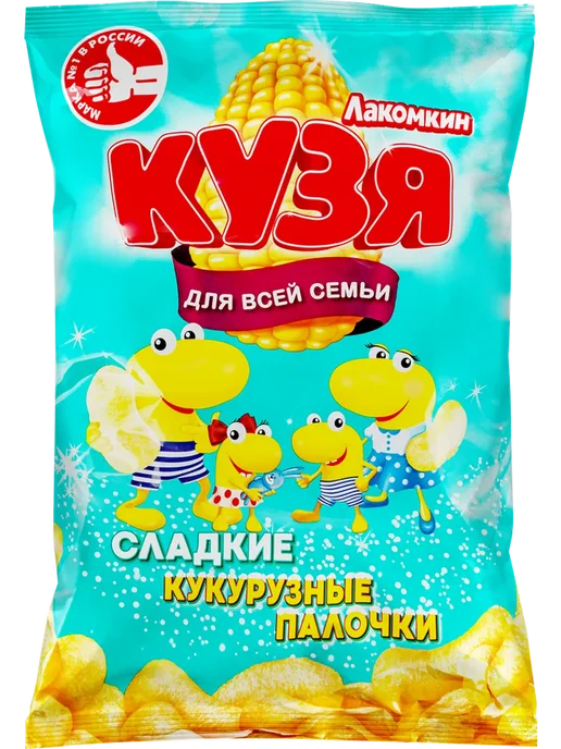 КУЗЯ Кукурузные палочки с сахарной пудрой, 140г. 12шт, 190 г