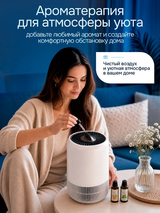 DELLWELL Очиститель воздуха для дома от пыли и запаха, белый, фото 8