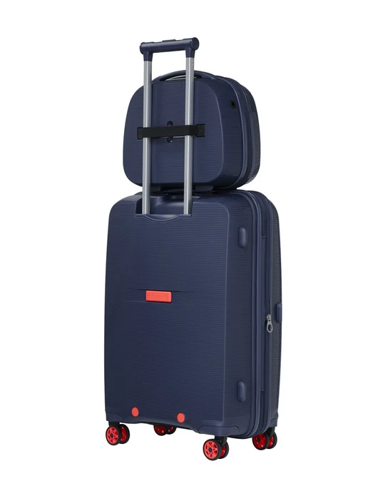 Somsonya Premium комплект чемодан и бьюти кейс Elite, синий, в упаковке 5,8 кг, фото 4