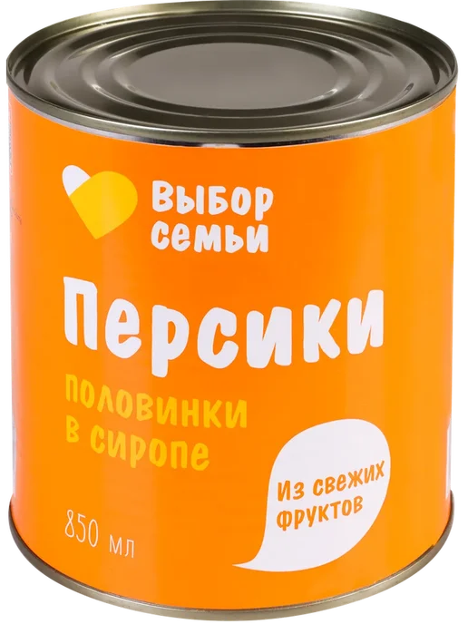 Персики ВЫБОР СЕМЬИ половинки в сиропе, 850мл, 850 мл, фото 3