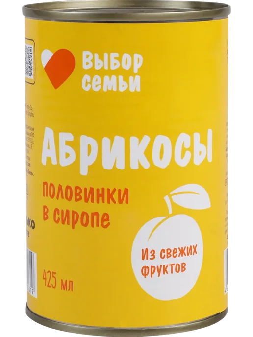 Абрикосы ВЫБОР СЕМЬИ половинки в сиропе, 425мл, 425 мл