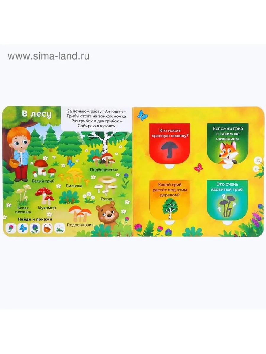 Обучающая книга с окошками для малышей