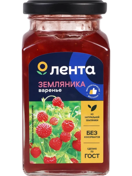Варенье ЛЕНТА Земляника 370г, 370 г