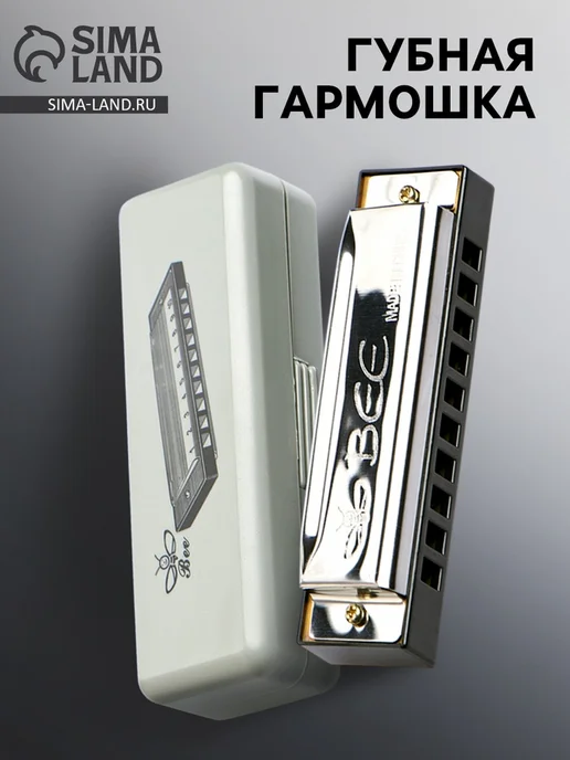 Yamle Губная гармошка диатоническая c-major с футляром серебристая, серебристый