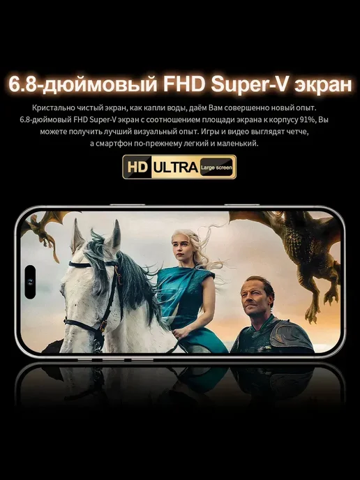 Смартфон TECHAURA Xiaemi 16pro Max 6/12 ГБ, синий, фото 4