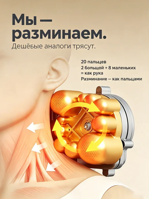 BOMIDI Массажная подушка для шеи и спины с подогревом подарок, серый, фото 3