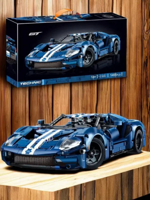 Кубик Радости lego для мальчиков машина конструкторы Technic Ford GT, синий, фото 4