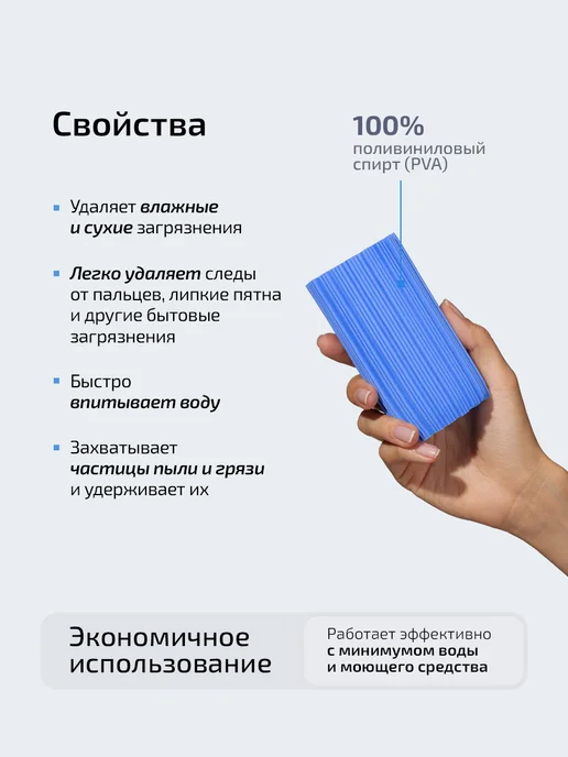VOKA home Губка для влажной уборки, рифлёная, голубой, фото 2