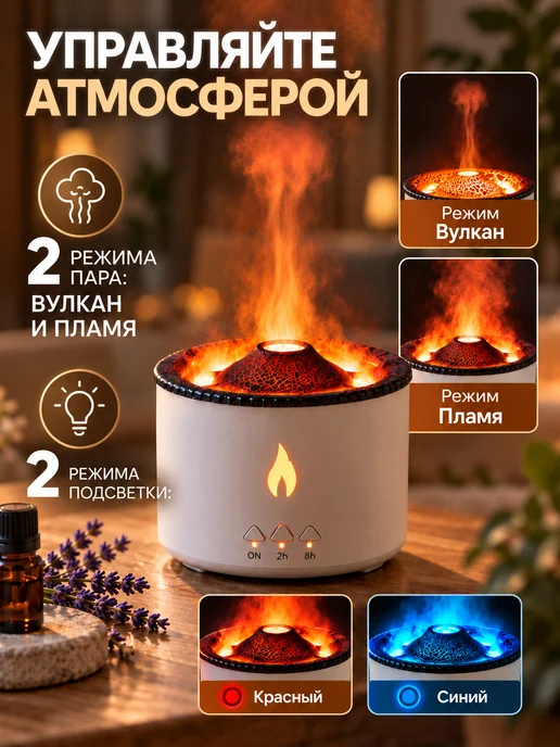 Увлажнитель воздуха аромадиффузор для дома электрический, голубой, фото 3
