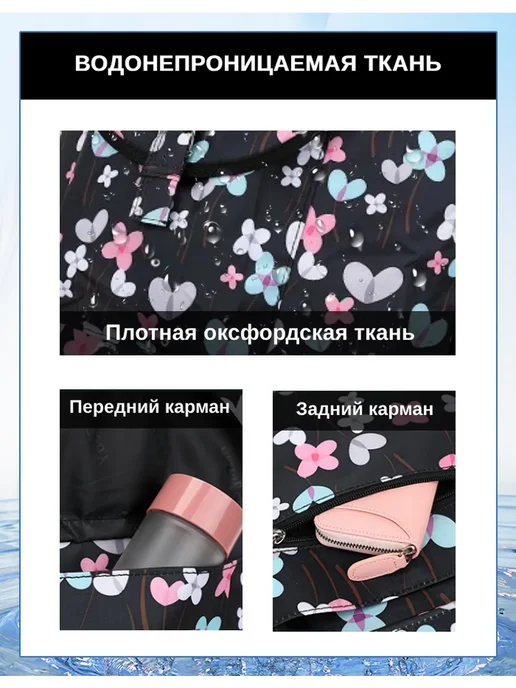 Сумка-тележка хозяйственная на колесах, голубой, фото 5