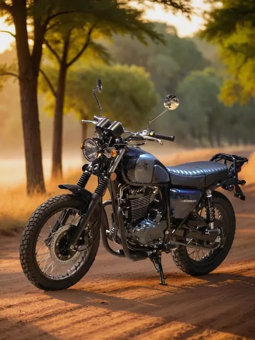 ТЕХНОМОТОРФ Мотоцикл Combat Scrambler 400 с ПТС (черно-красный), черный