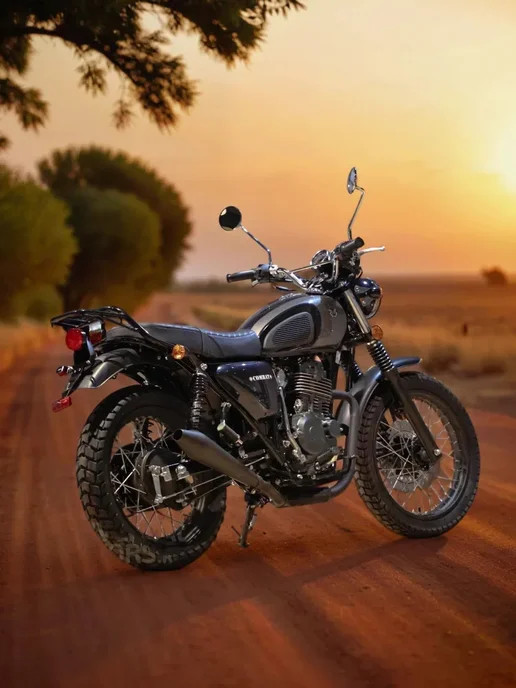 ТЕХНОМОТОРФ Мотоцикл Combat Scrambler 400 с ПТС (черно-красный), черный, фото 4