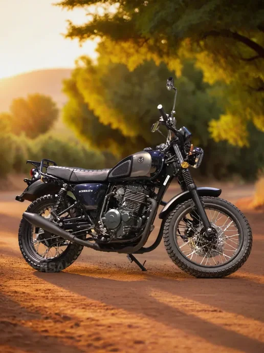 ТЕХНОМОТОРФ Мотоцикл Combat Scrambler 400 с ПТС (черно-красный), черный, фото 6