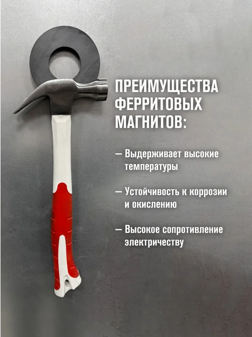 MAGTRADE Ферритовый магнит кольцо 90х50х10мм -2 шт, 2 шт, фото 5