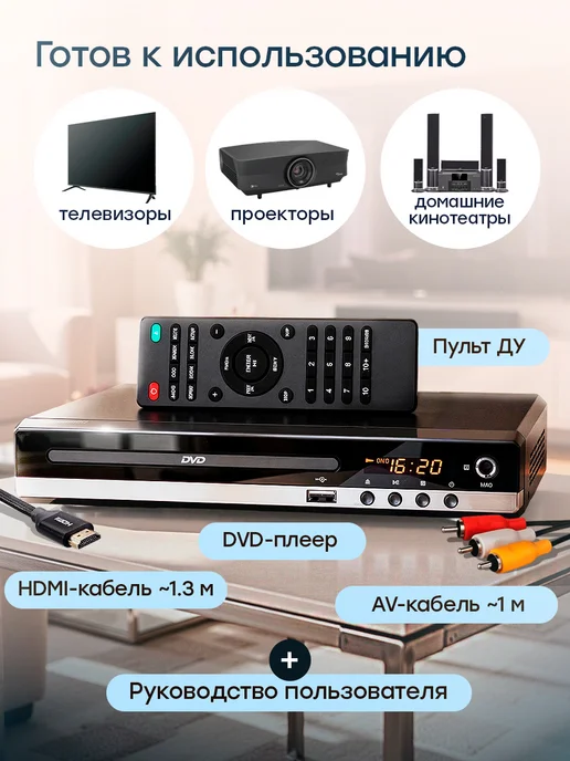 Ростерс DVD плеер PlaySlim, черный, черный, фото 5