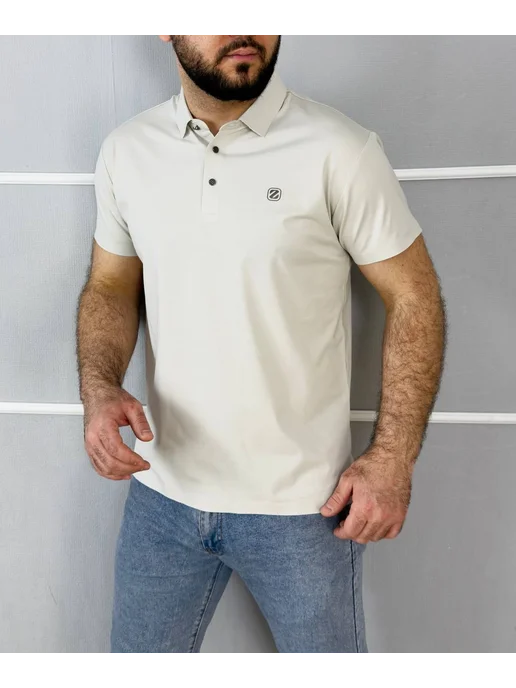 FASHIOP SHOP-T&L футболки поло классическая хлопок, бежевый, фото 2