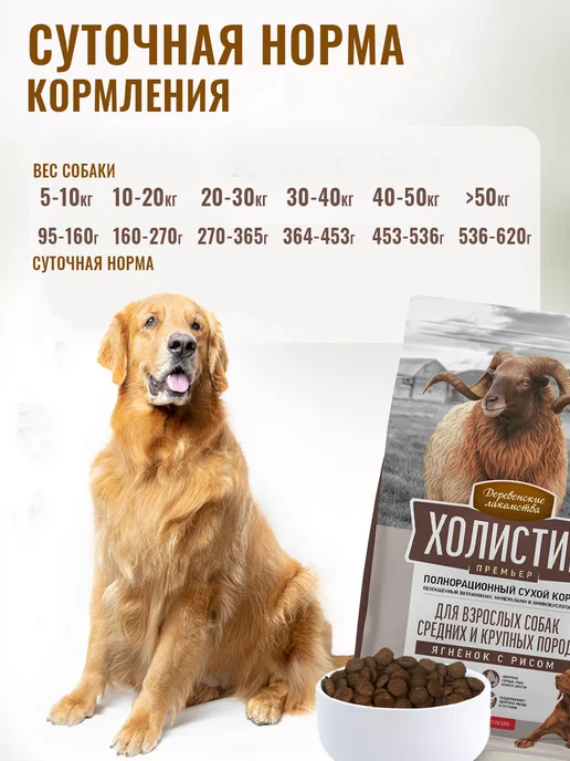 Сухой корм Деревенские лакомства для собак, ягненок, 12 кг, фото 6