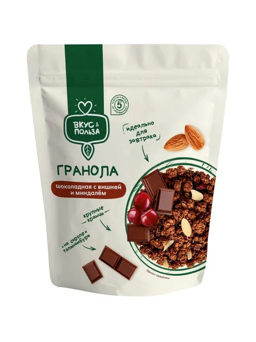 Гранола с вишней,миндалем шоколадная, вариант