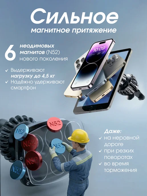 Yesido Держатель для телефона в машину в воздуховод, вариант, фото 3